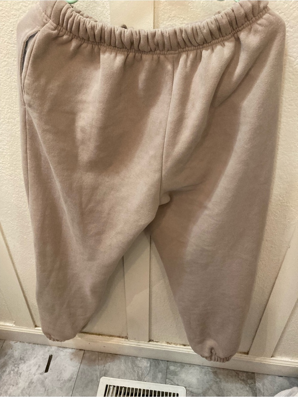 Men's Beige Fleece Jogger Pants - Casual Comfort